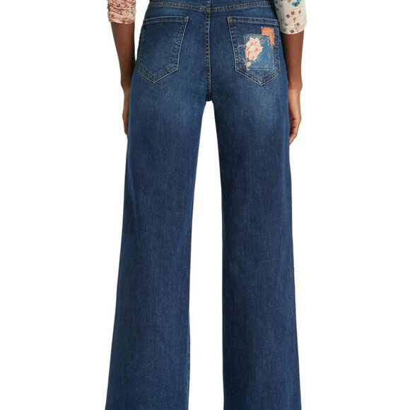 Desigual Wide Leg Jeans “Patch” - Picture 2 of 10
